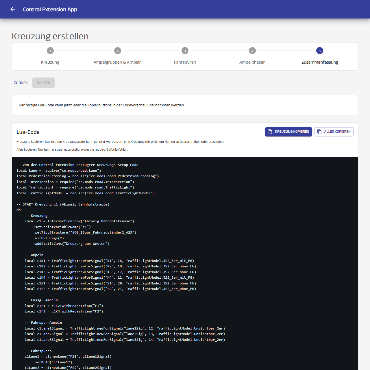 Zusammenfassung mit Lua-Code